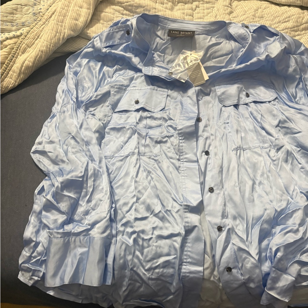 Lane Bryant Sky Blue Shirt nwt